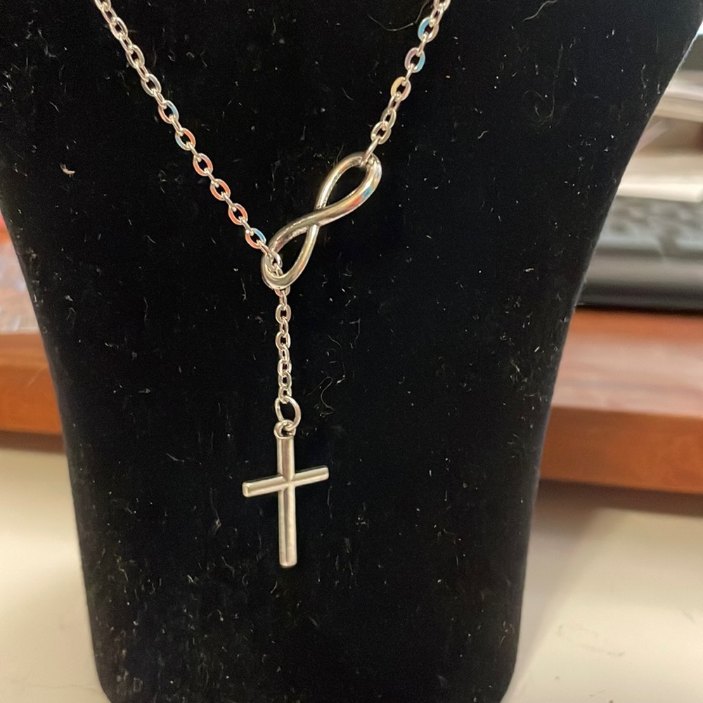 Infinity cross necklace